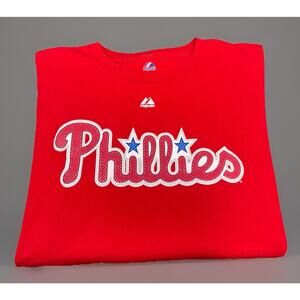 Philadelphia Phillies Carlos “Chooch” Ruiz #51 Majestic T Shirt Mens XL Red